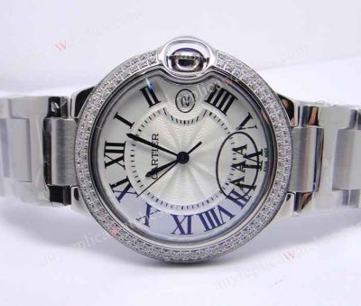 Fake Cartier Watches Sale - Ballon Bleu De Cartier Diamond Bezel Watch Medium Size 36mm